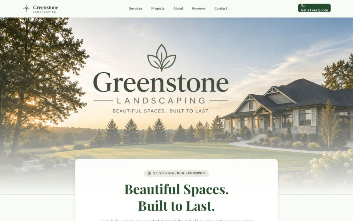 Greenstone Landscaping website — landscaping and lawn care services
