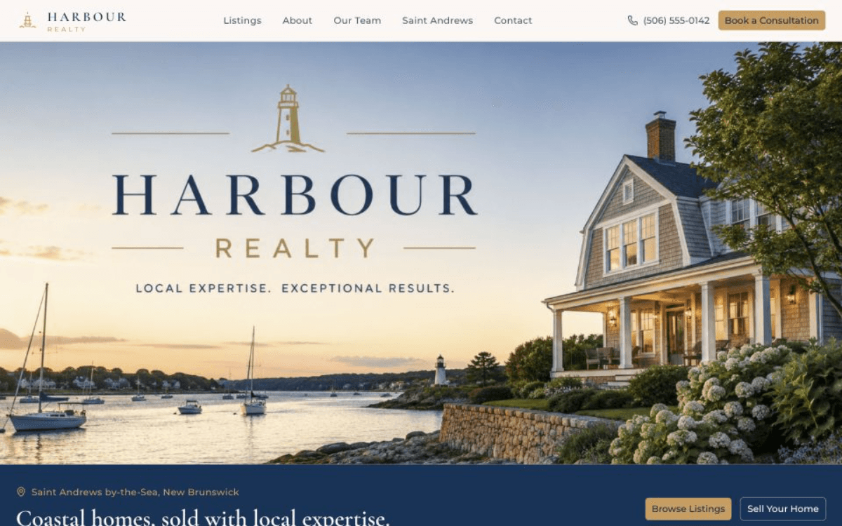 Harbour Realty website — real estate listings and agent profiles