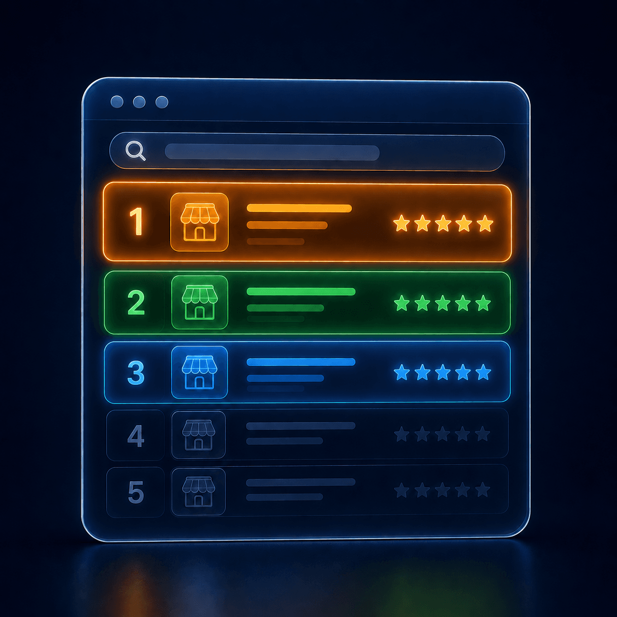 Local search rankings dashboard