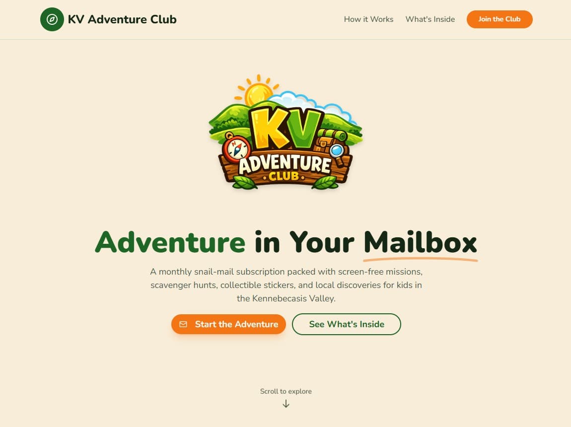 KV Adventure Club — kids adventure subscription service in Kennebecasis Valley
