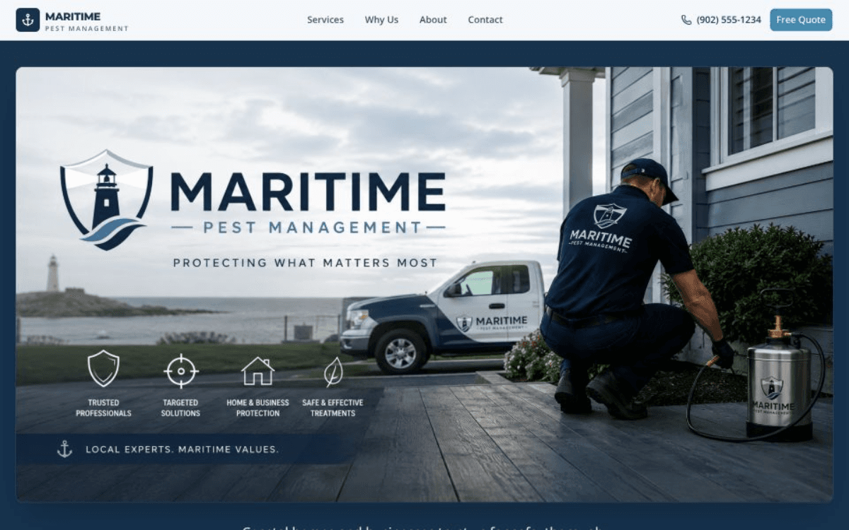 Maritime Pest Management website, pest control services
