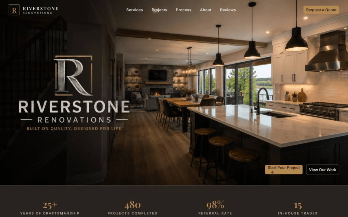 Riverstone Renovations website — home renovation contractor