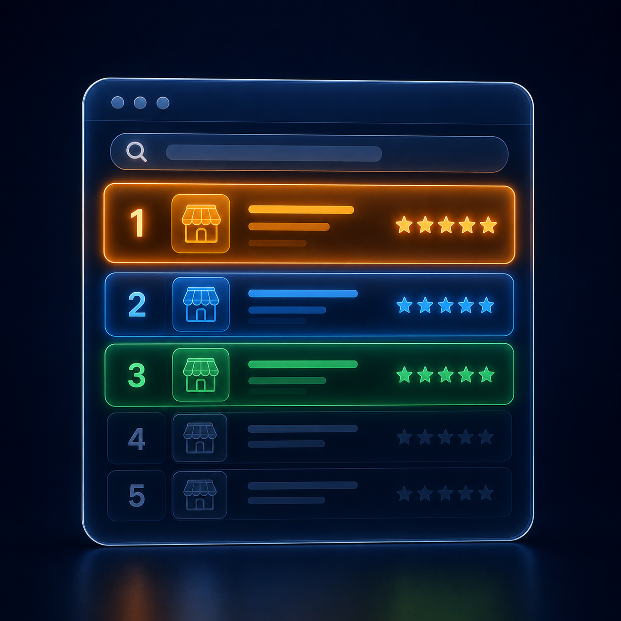 Local search rankings dashboard